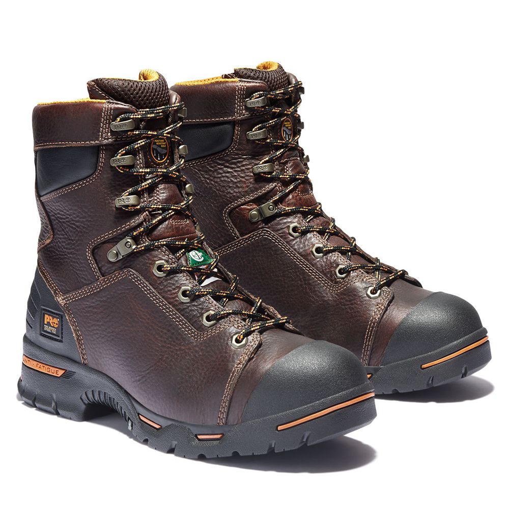 Botas de Trabajo Masculino - Timberland Pro® Endurance 8\" Steel Toe - NAMZH3864 - Marrom